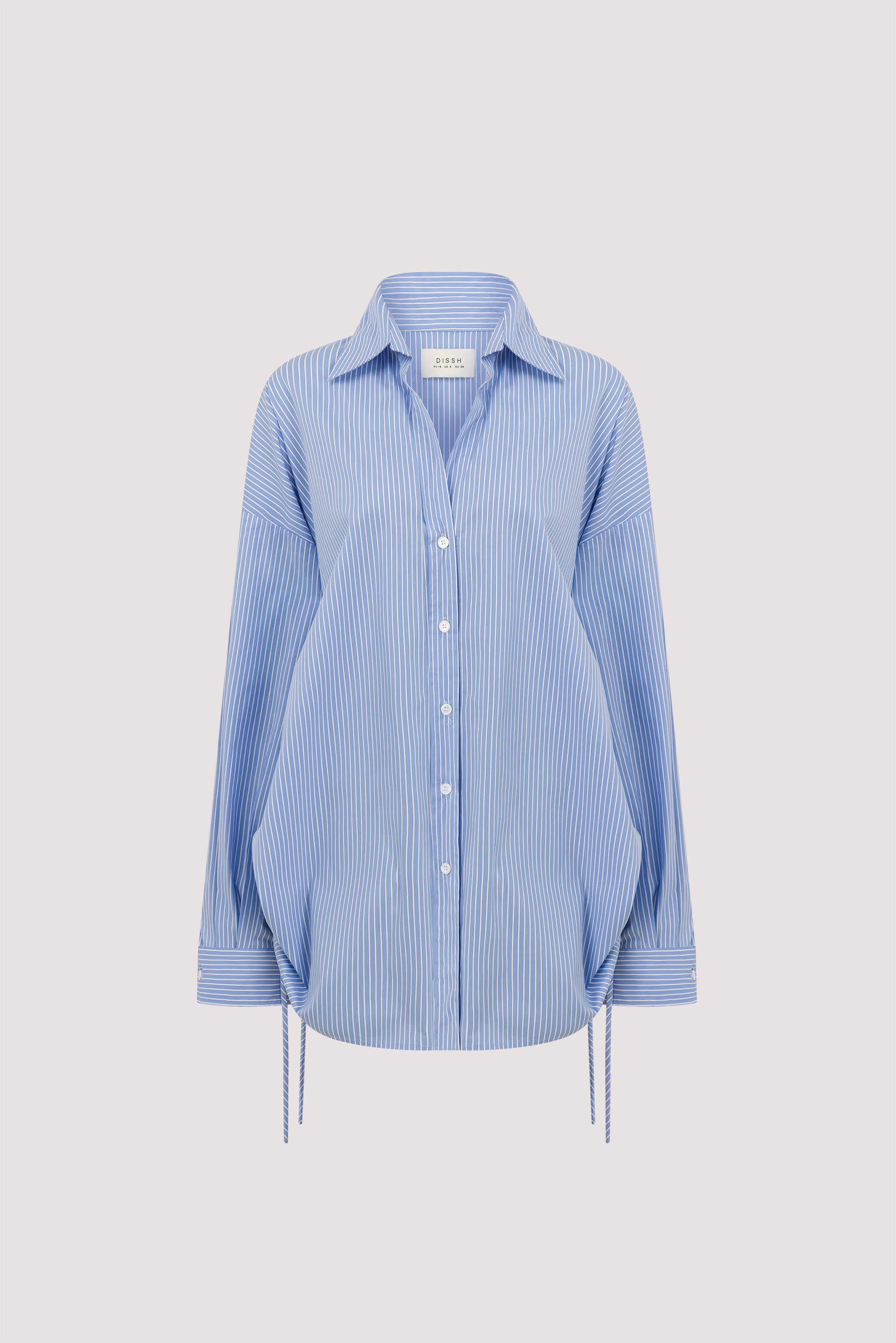 MATHILDE BLUE STRIPE SIDE TIE SHIRT