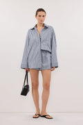 FABLE DUSTY BLUE SILK BLEND SHIRT