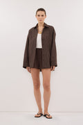 MARA CHOC CHECK COTTON SHIRT
