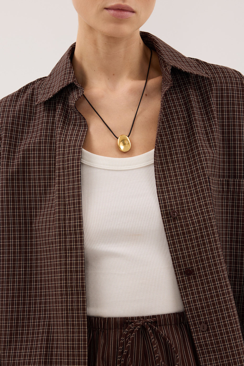 MARA CHOC CHECK COTTON SHIRT