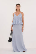 TAHLIA DUSTY BLUE RAMIE TOP