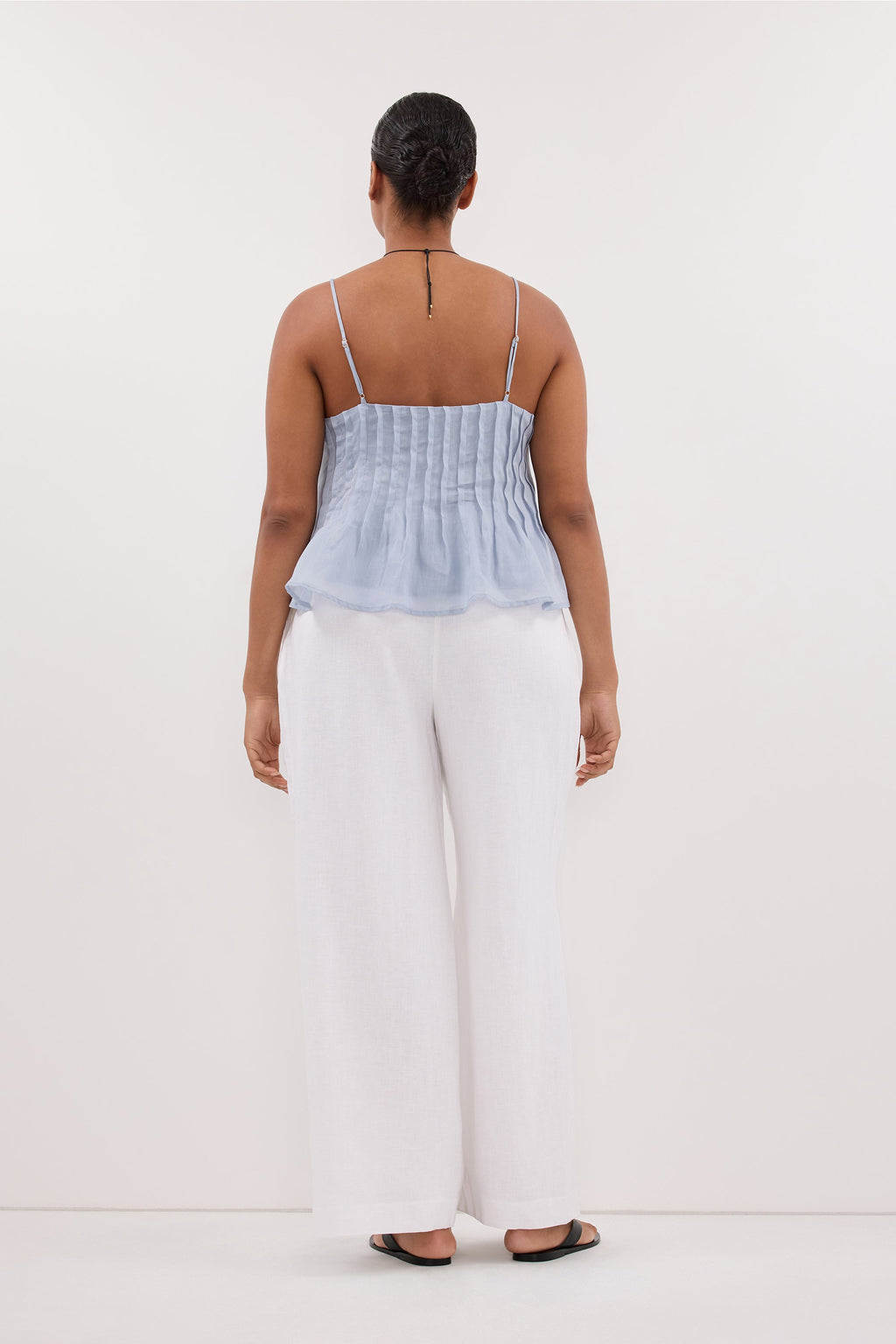 TAHLIA DUSTY BLUE RAMIE TOP