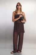 VANESSA BITTER CHOC SLEEVELESS SPOT CAMI TOP