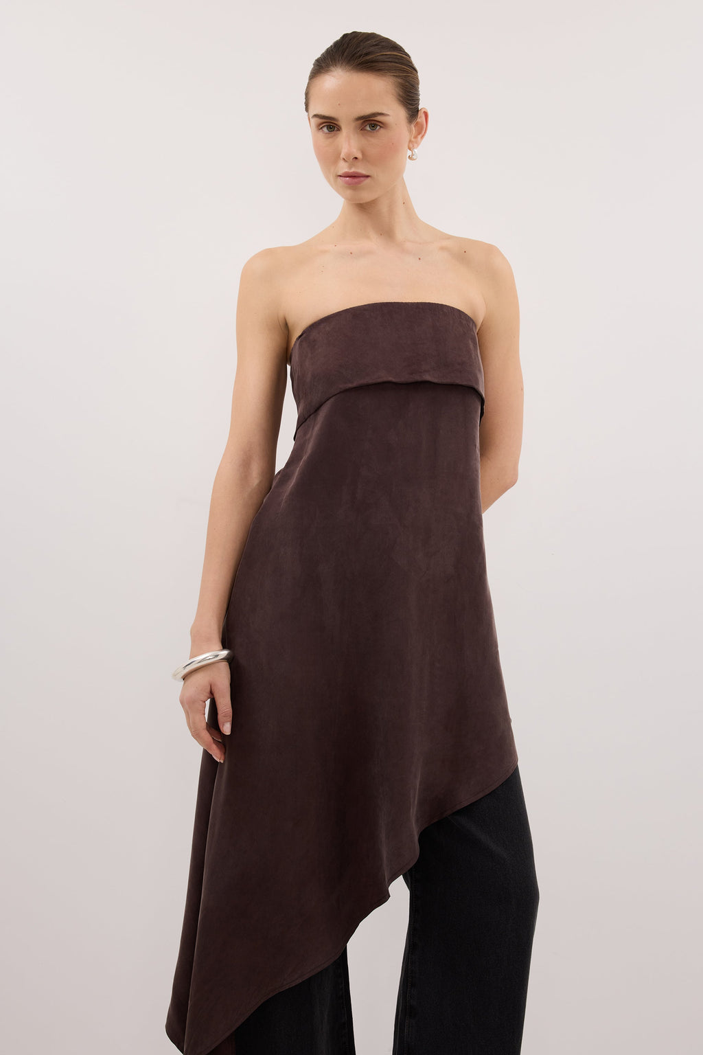 VENUS PLUM CHOC CUPRO ASYM TOP