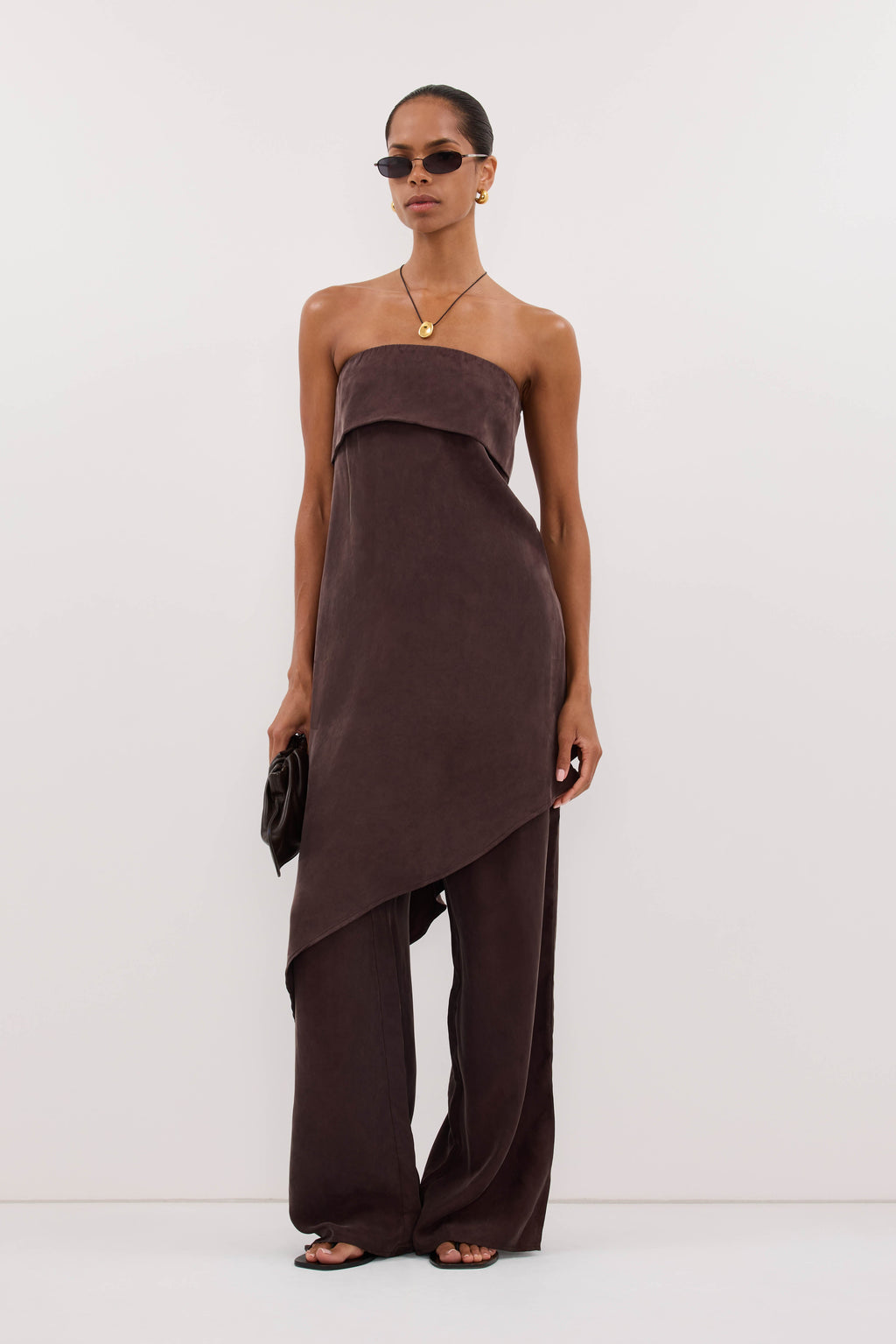 VENUS PLUM CHOC CUPRO ASYM TOP