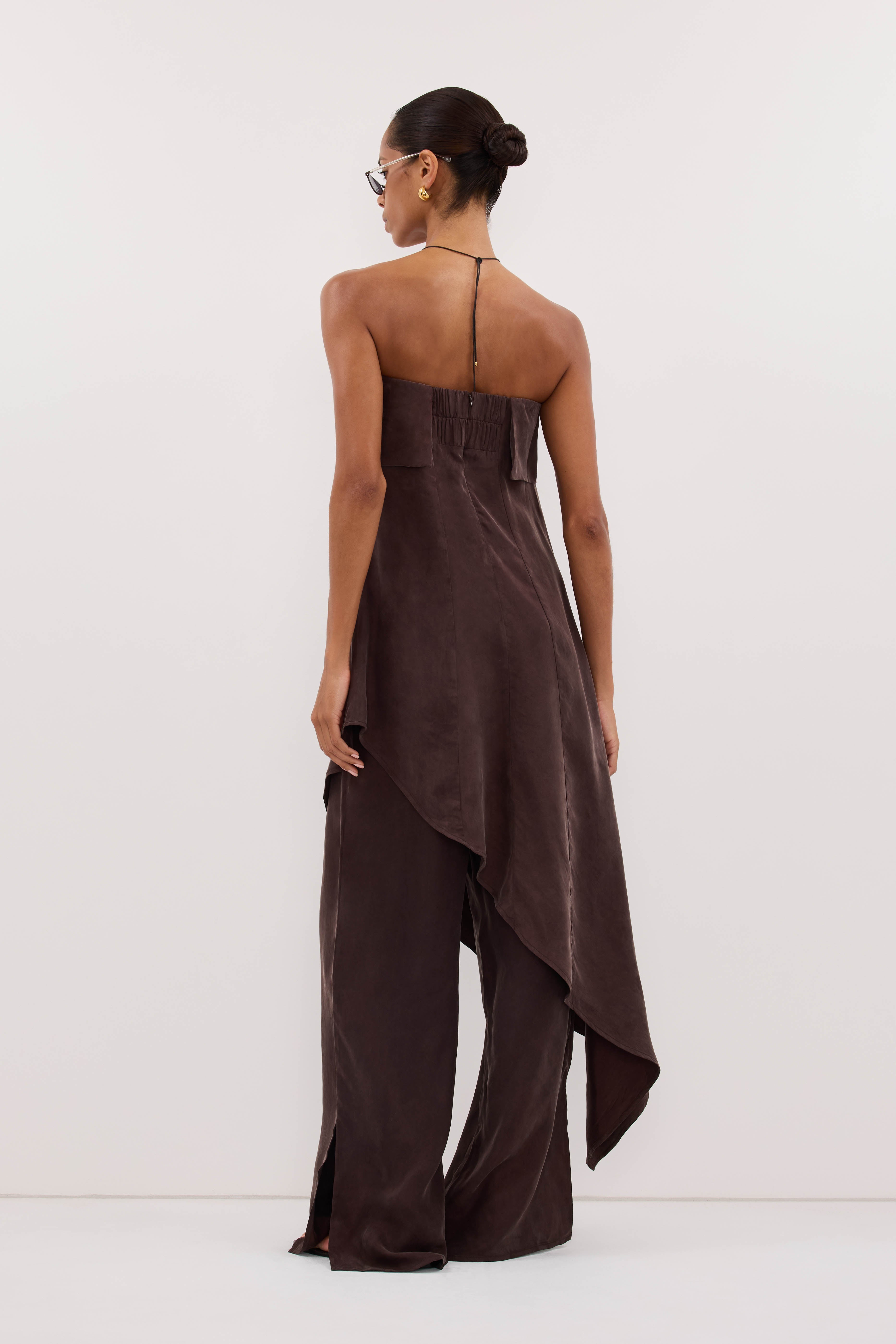 VENUS PLUM CHOC CUPRO ASYM TOP