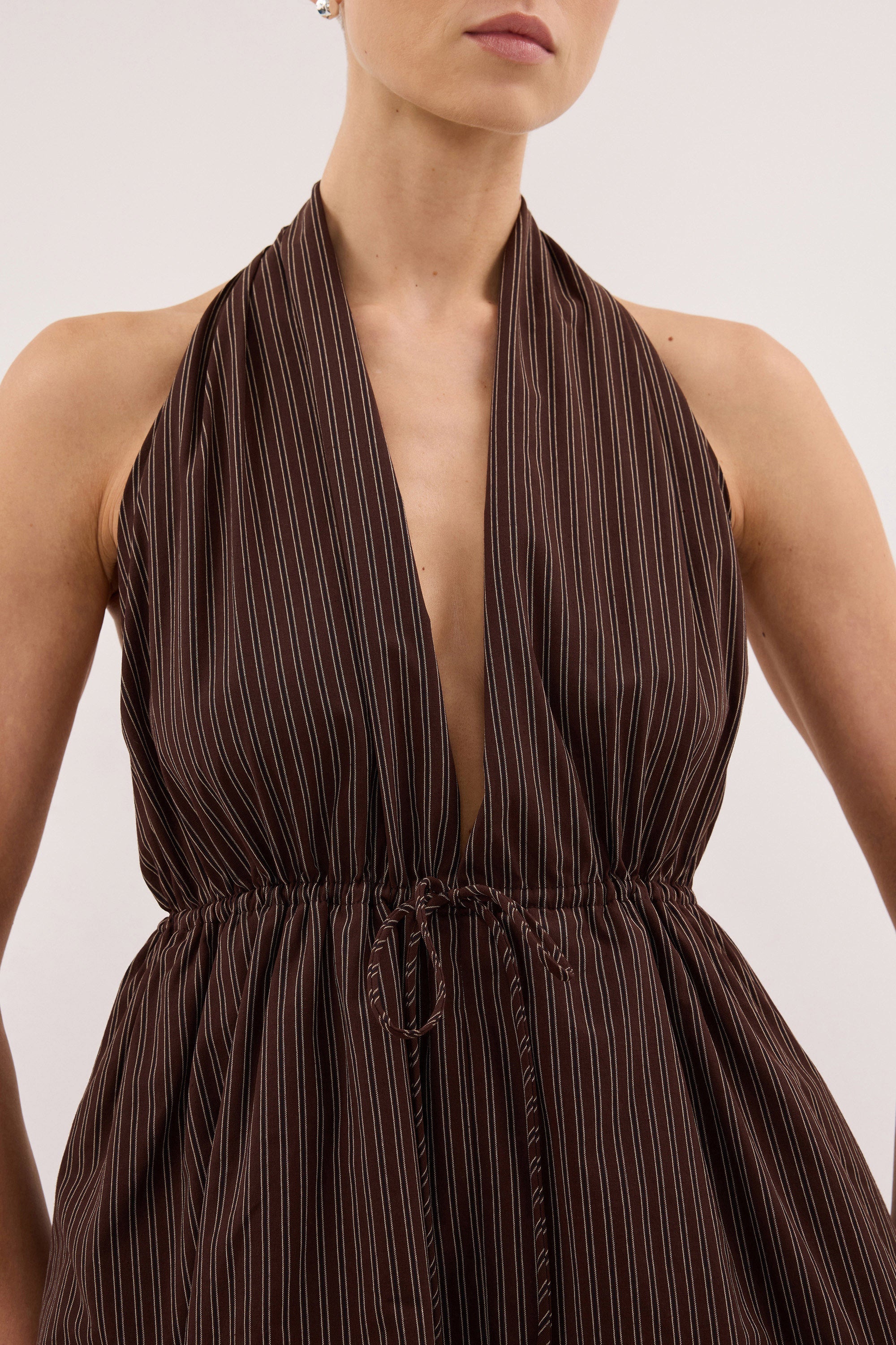SOLACE CHOC STRIPE COTTON TOP
