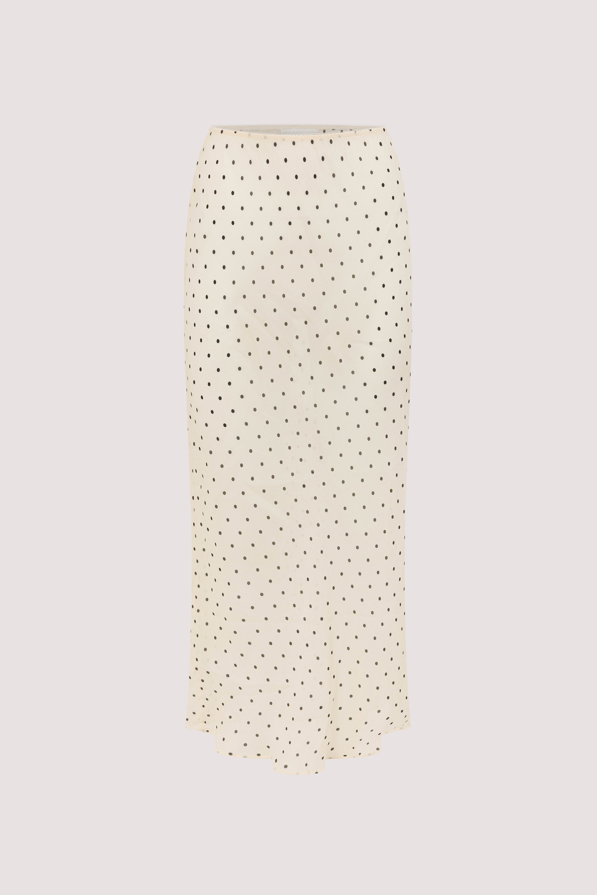 VANESSA SANDSTONE SHEER SPOT MIDI SKIRT