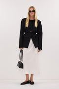 ARELIA WHITE CUPRO MIDI SKIRT