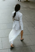 CORALIE OFF WHITE SHEER MIDI SKIRT