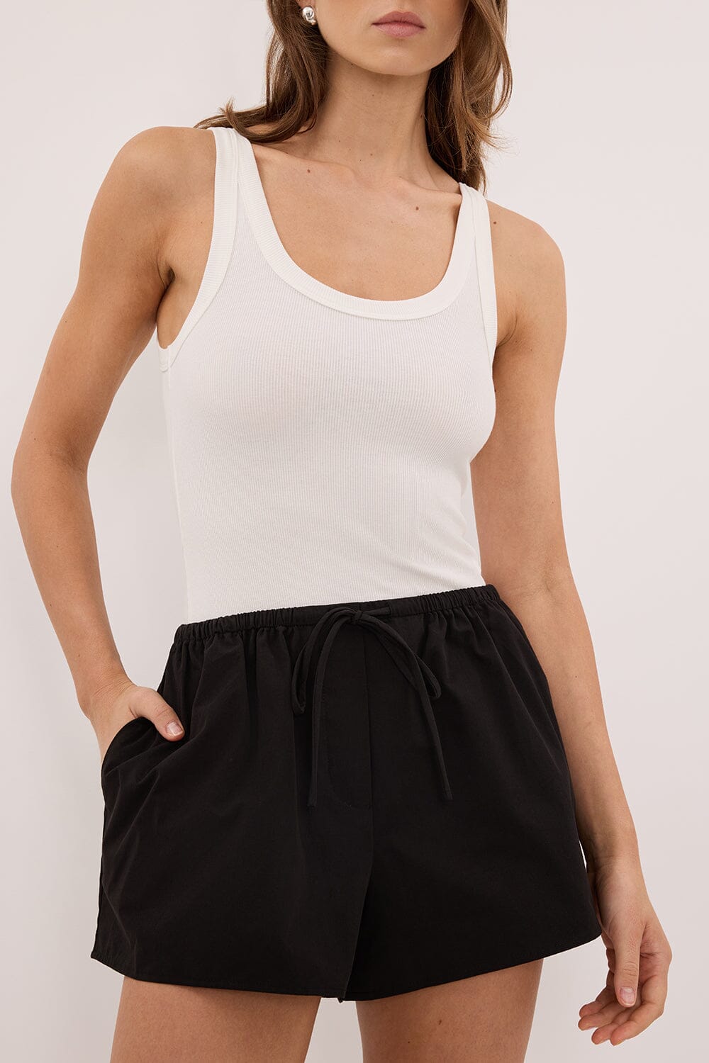 EDENA BLACK COTTON SHORT