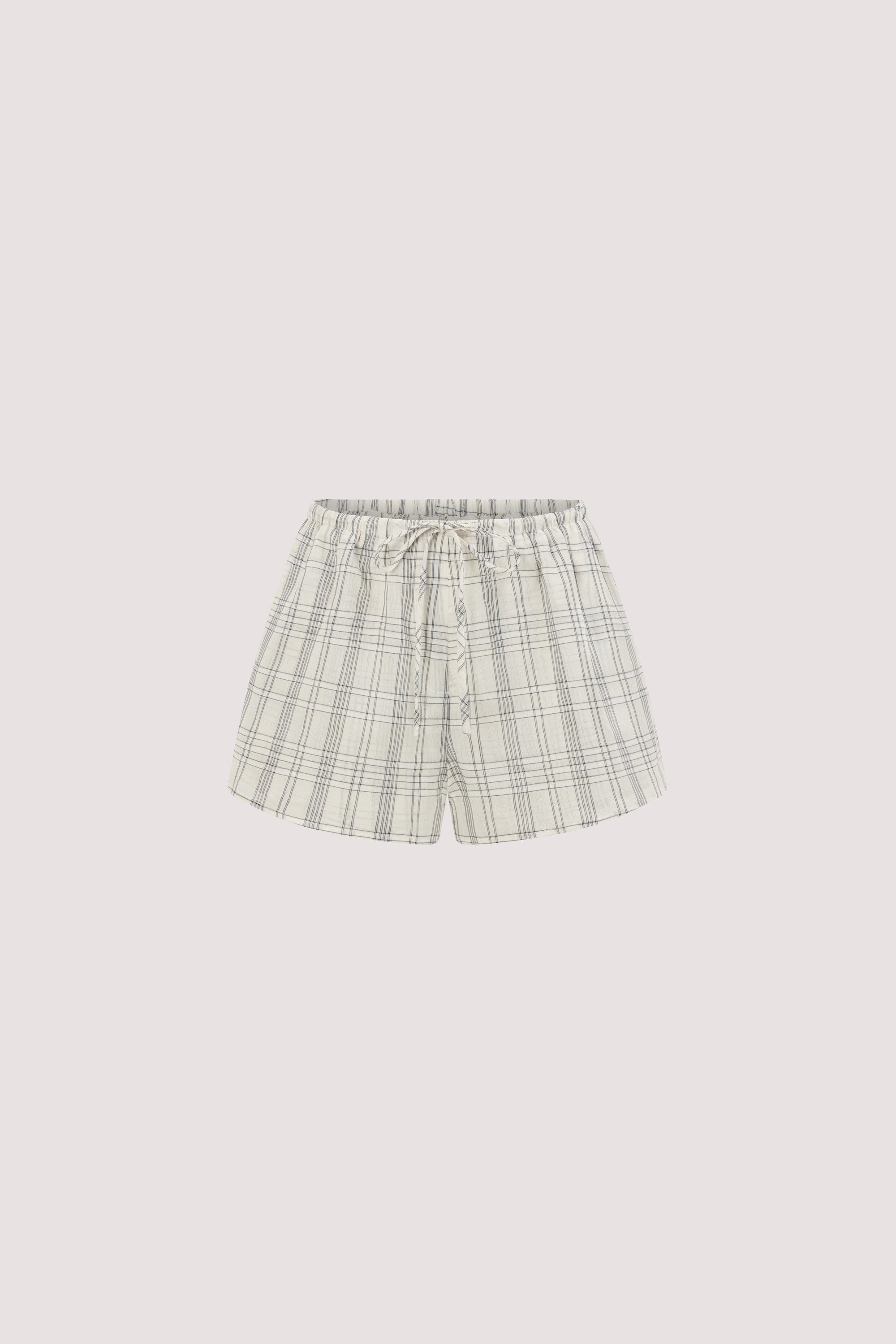 PETRA OFF WHITE CHECK SHORT