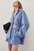 MISHA AZURE BLUE STRIPE SHORT