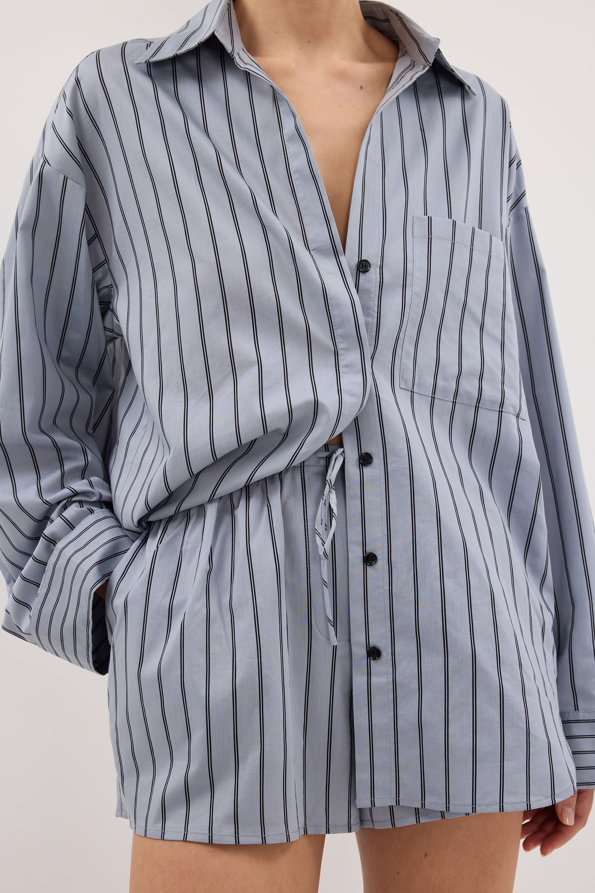 FABLE DUSTY BLUE SILK BLEND SHORT