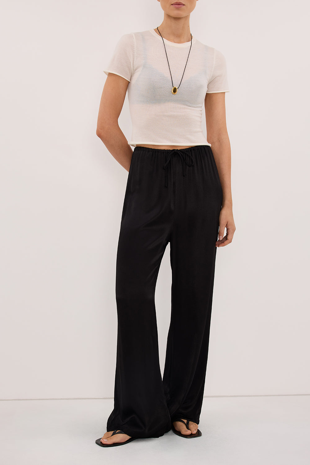MYA BLACK SATIN PANT