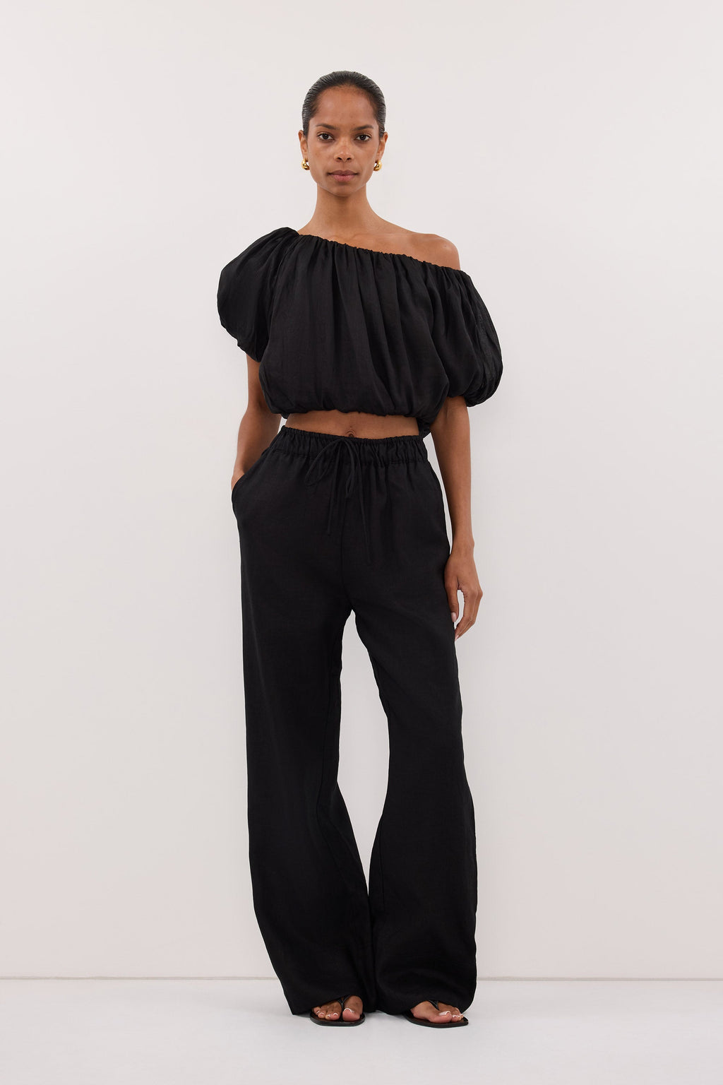 NOA BLACK LINEN PANT