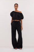NOA BLACK LINEN PANT