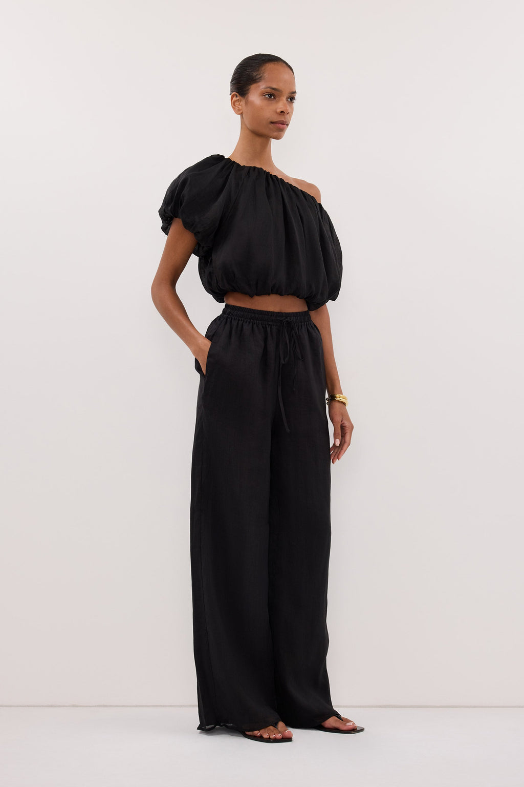 NOA BLACK LINEN PANT