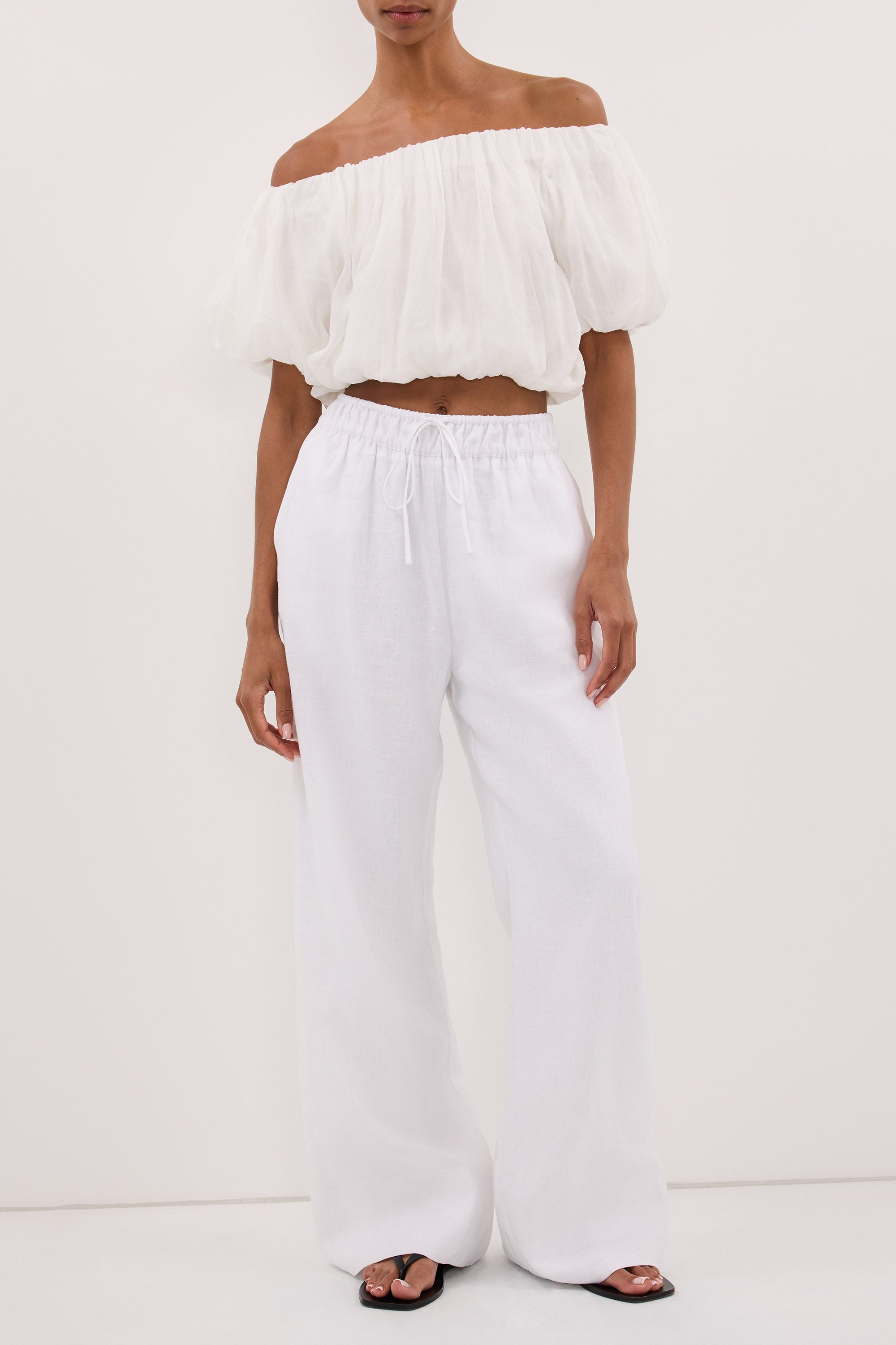 NOA WHITE LINEN PANT