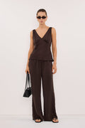 PIPPA BITTER CHOC SILK PANT