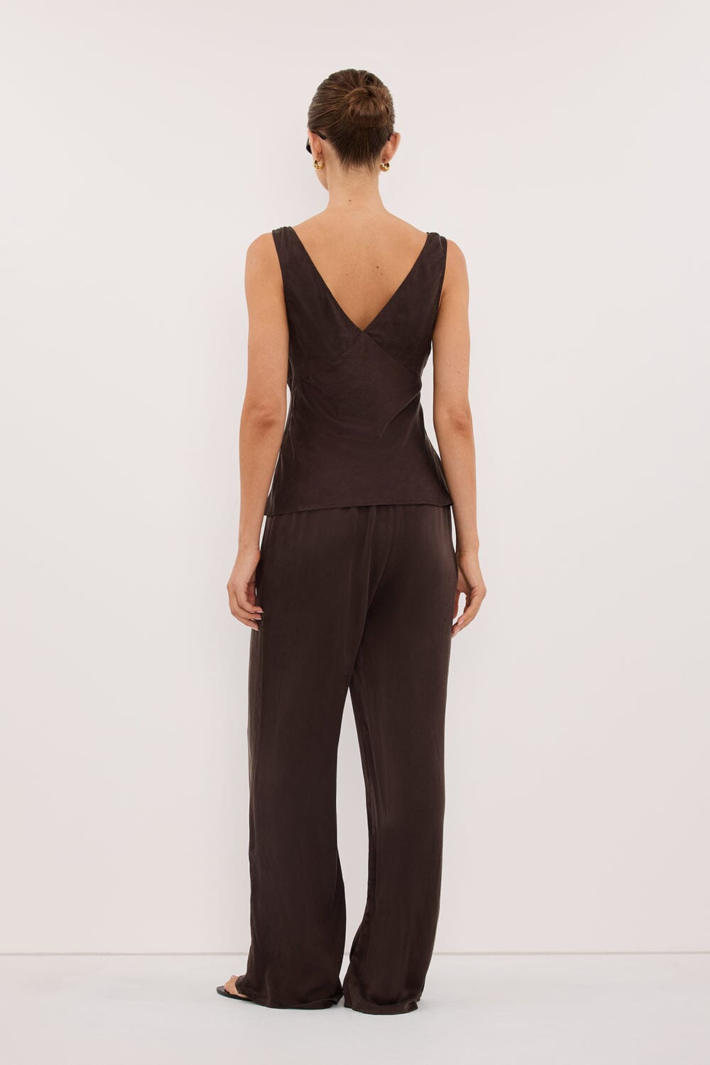 PIPPA BITTER CHOC SILK PANT