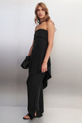XENA BLACK CUPRO SIDE SPLIT PANT