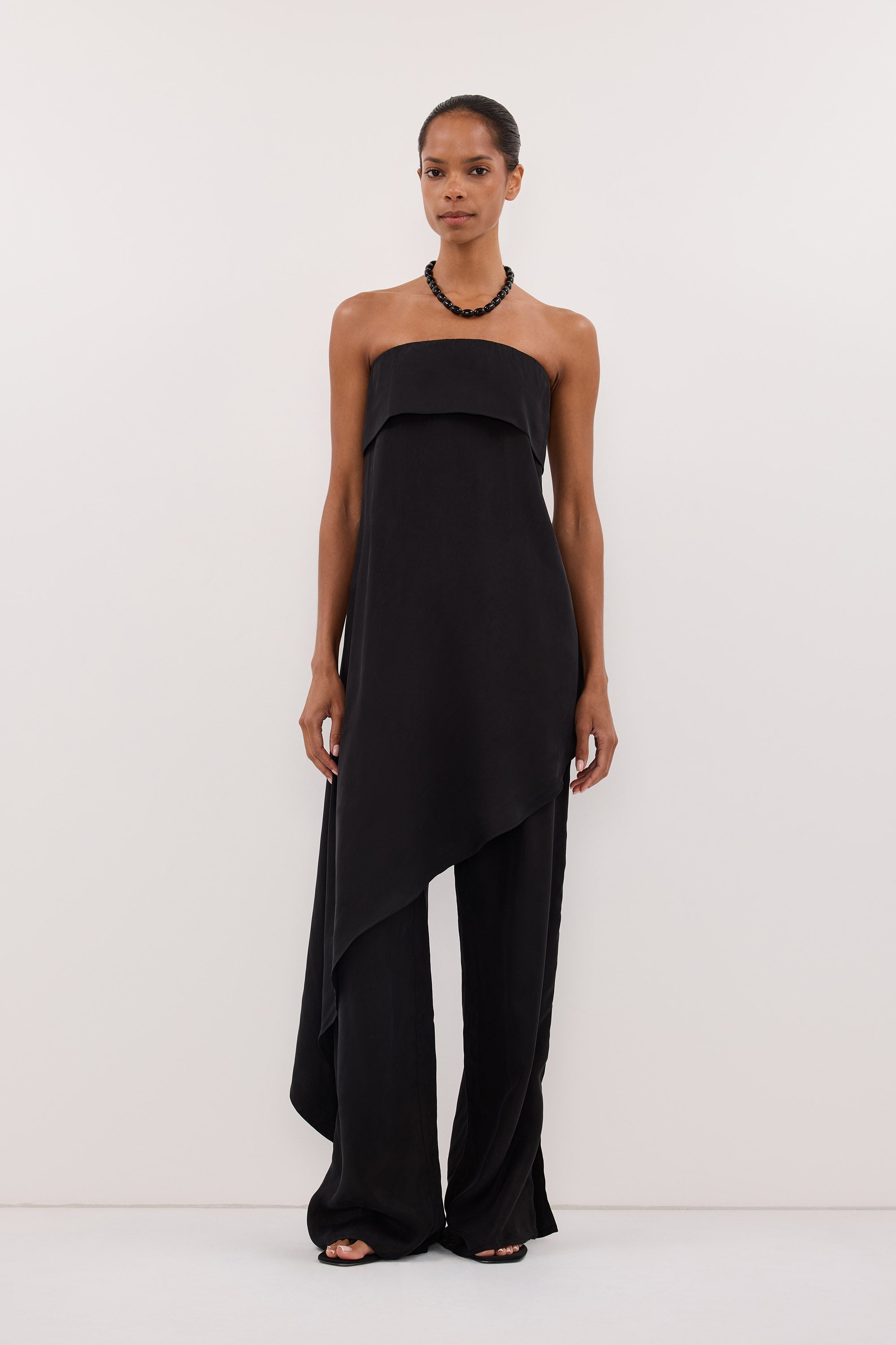 XENA BLACK CUPRO SIDE SPLIT PANT