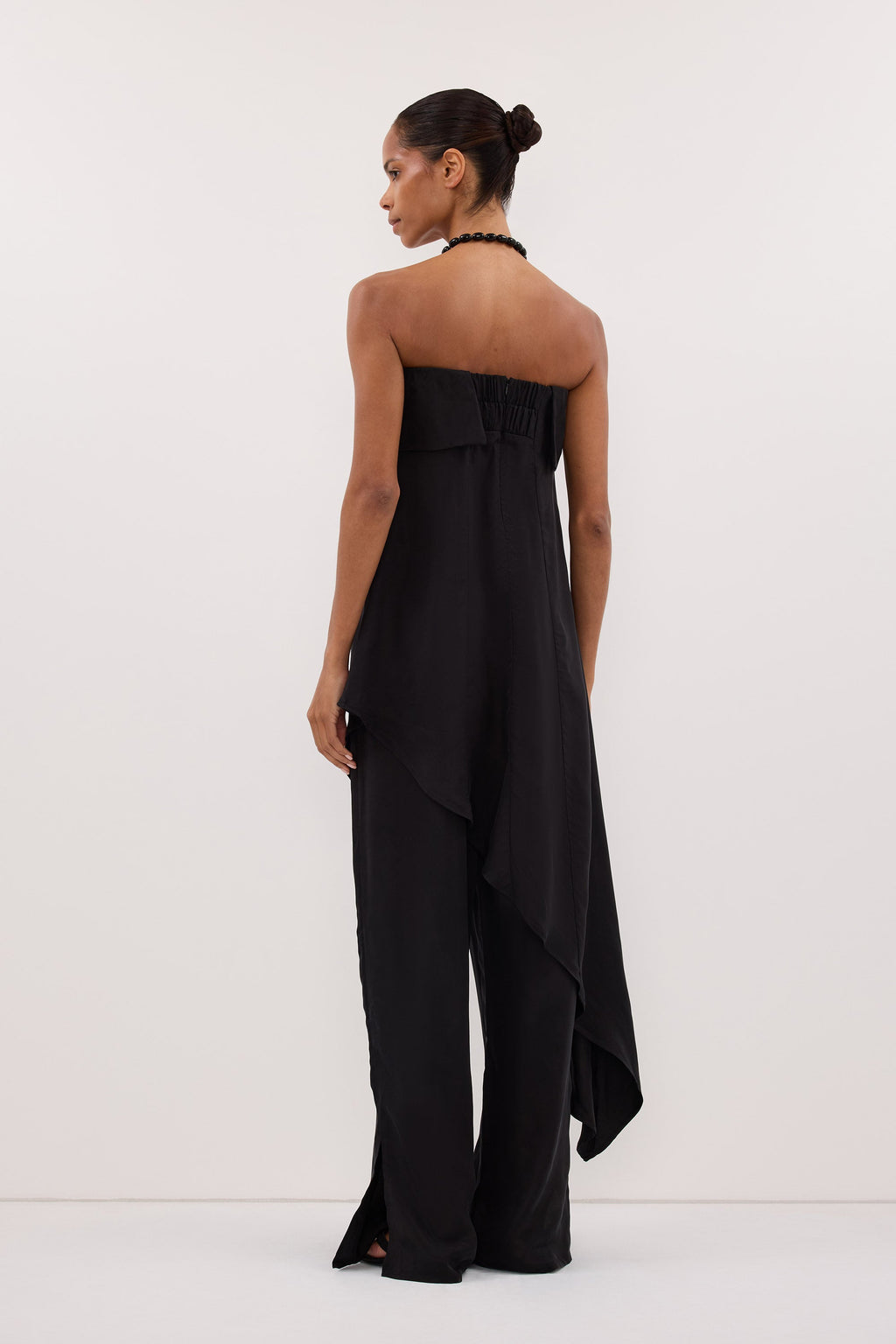 XENA BLACK CUPRO SIDE SPLIT PANT