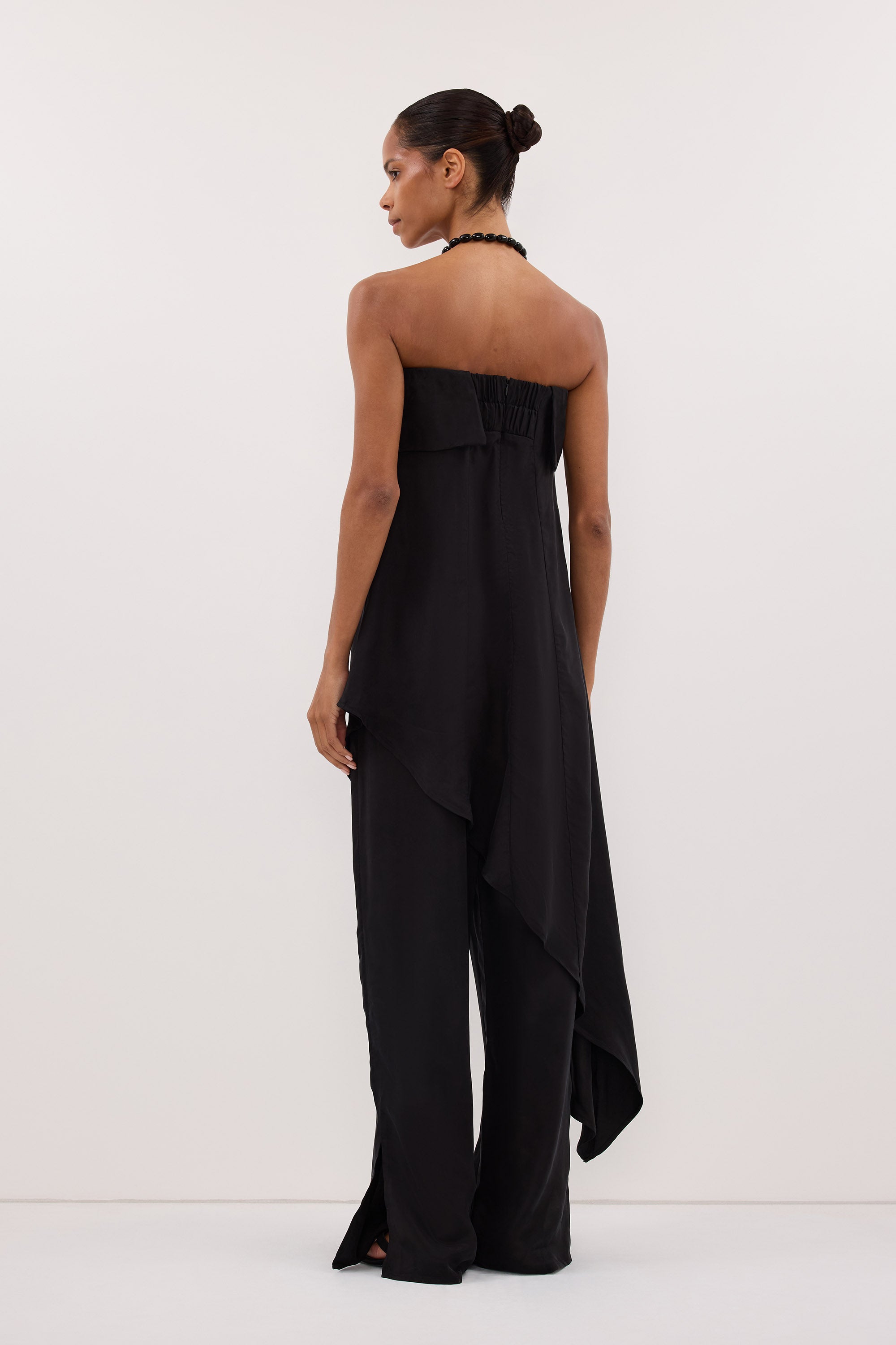 XENA BLACK CUPRO SIDE SPLIT PANT