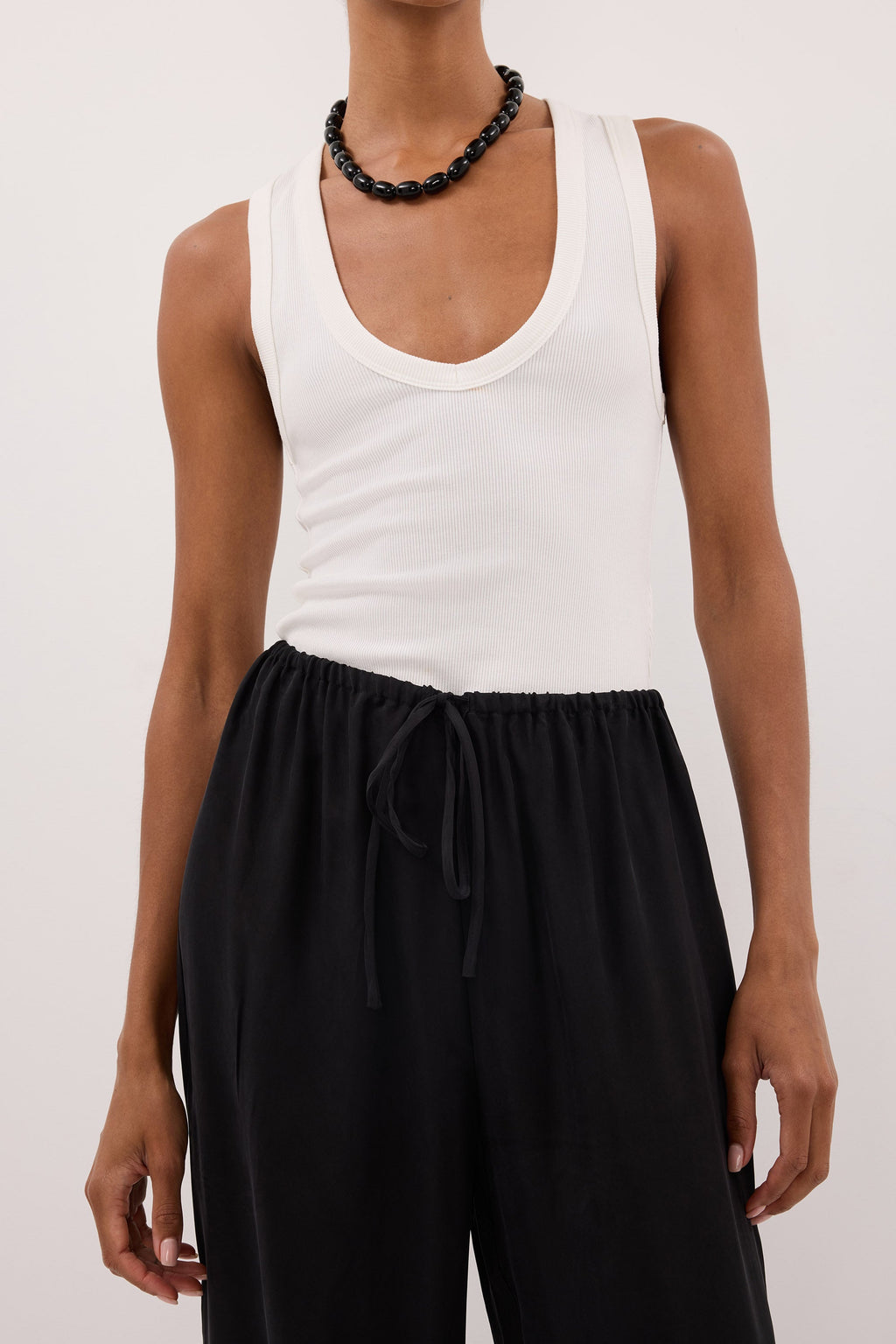 XENA BLACK CUPRO SIDE SPLIT PANT