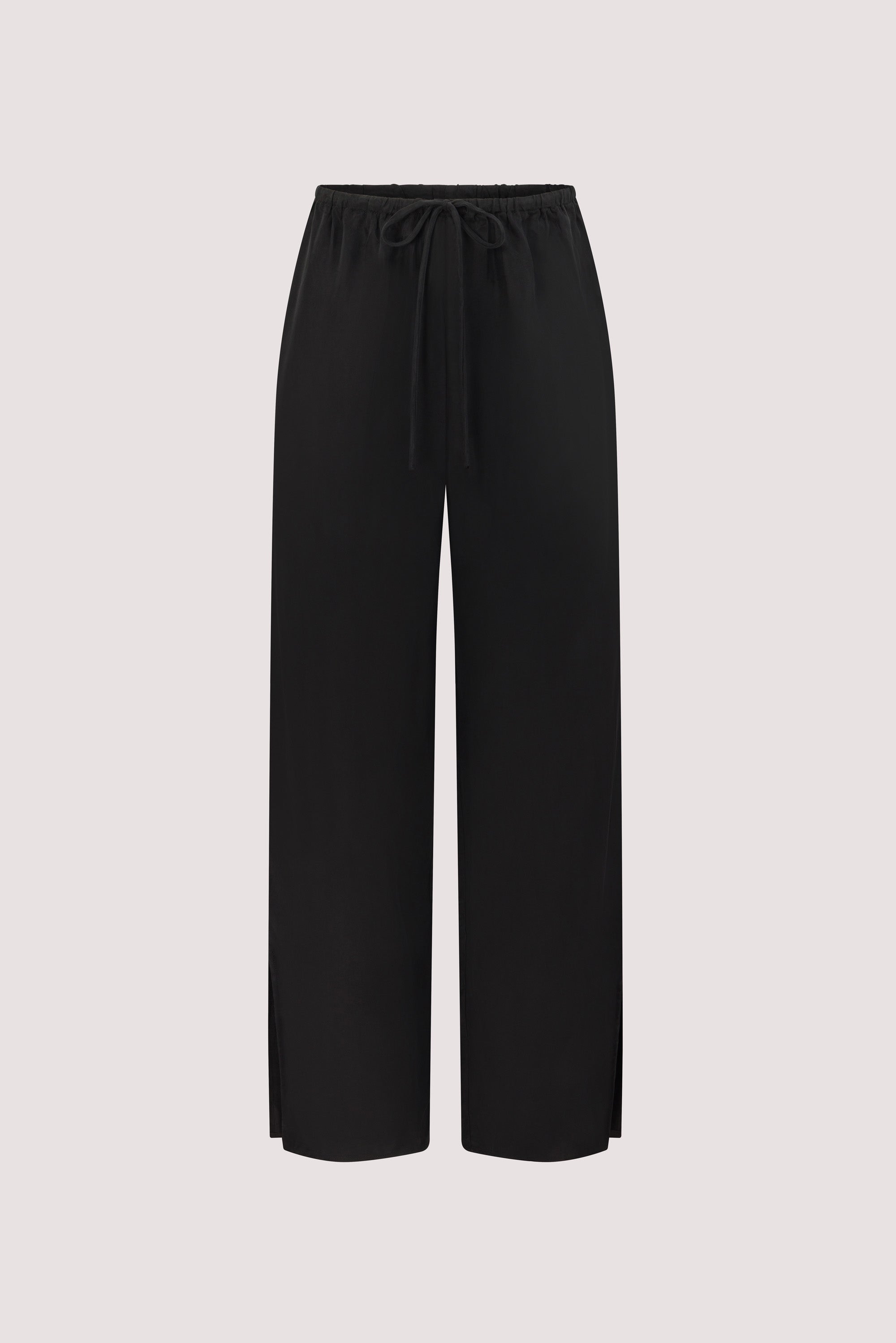 XENA BLACK CUPRO SIDE SPLIT PANT