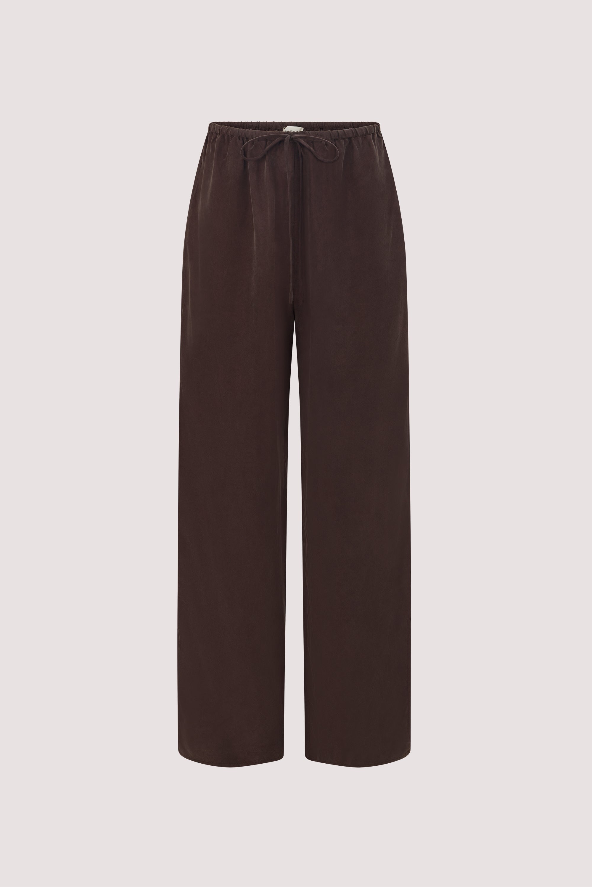 XENA PLUM CHOC CUPRO SIDE SPLIT PANT