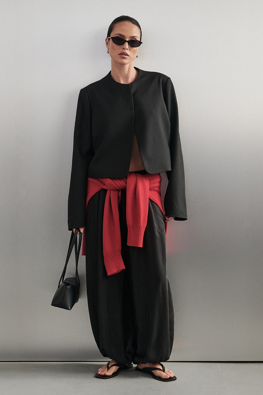 FRANCIS BLACK CUPRO BALLOON PANT