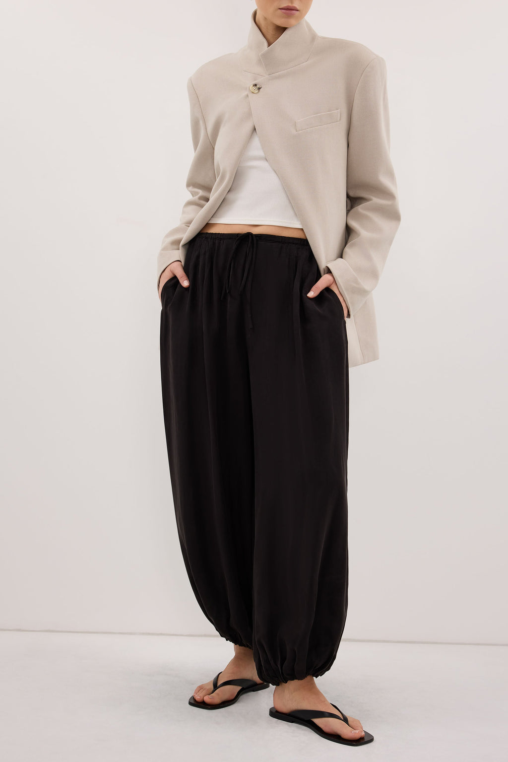 FRANCIS BLACK CUPRO BALLOON PANT