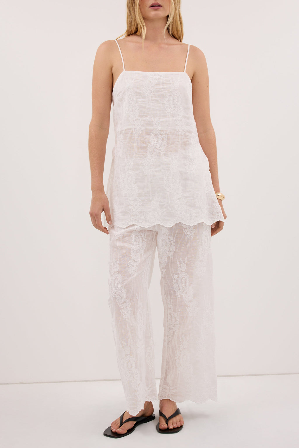 CORDELIA WHITE RAMIE PANT