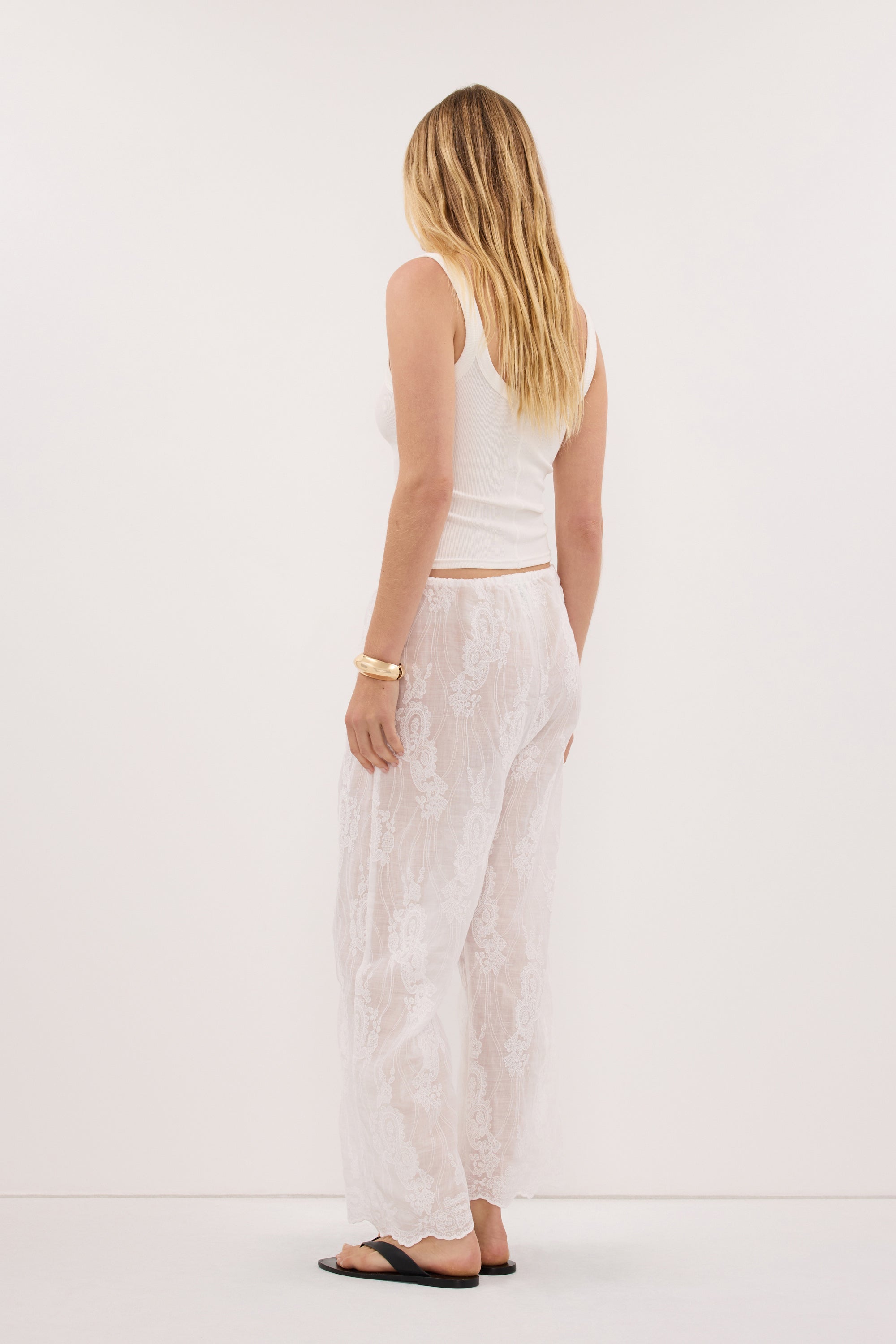 CORDELIA WHITE RAMIE PANT