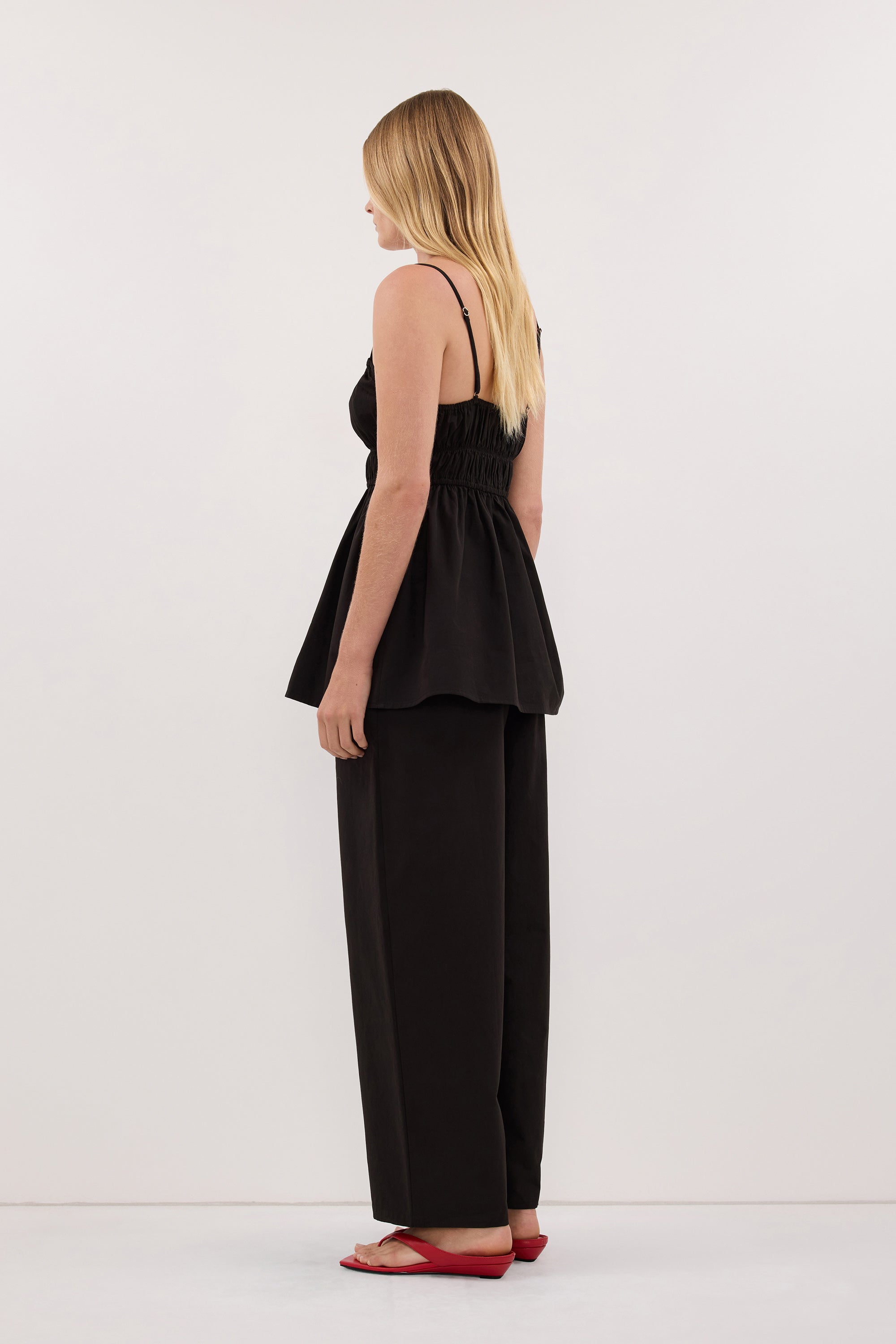 ZAHARA BLACK POPLIN PANT