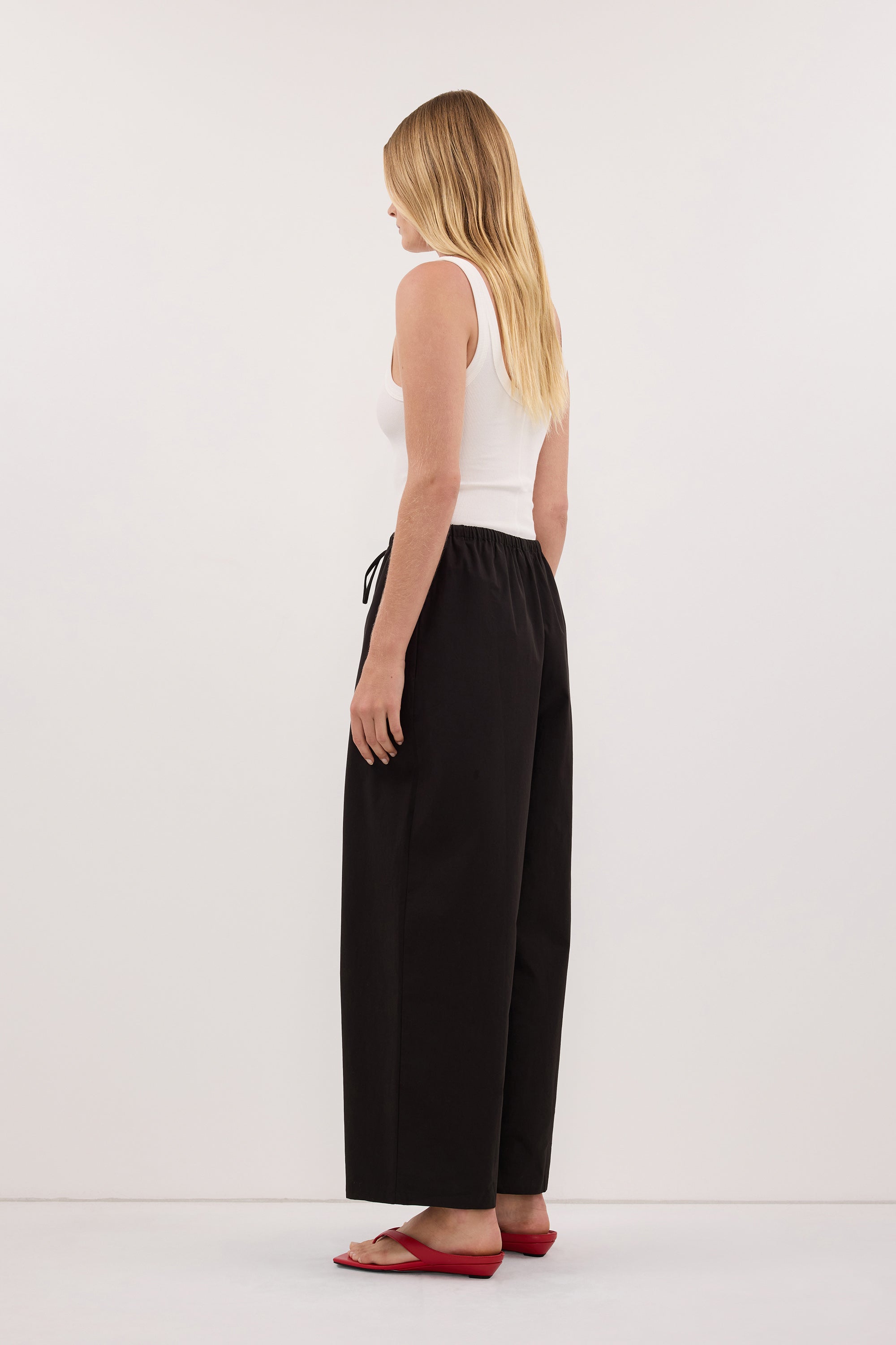 ZAHARA BLACK POPLIN PANT