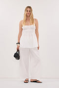 ZAHARA WHITE COTTON PANT