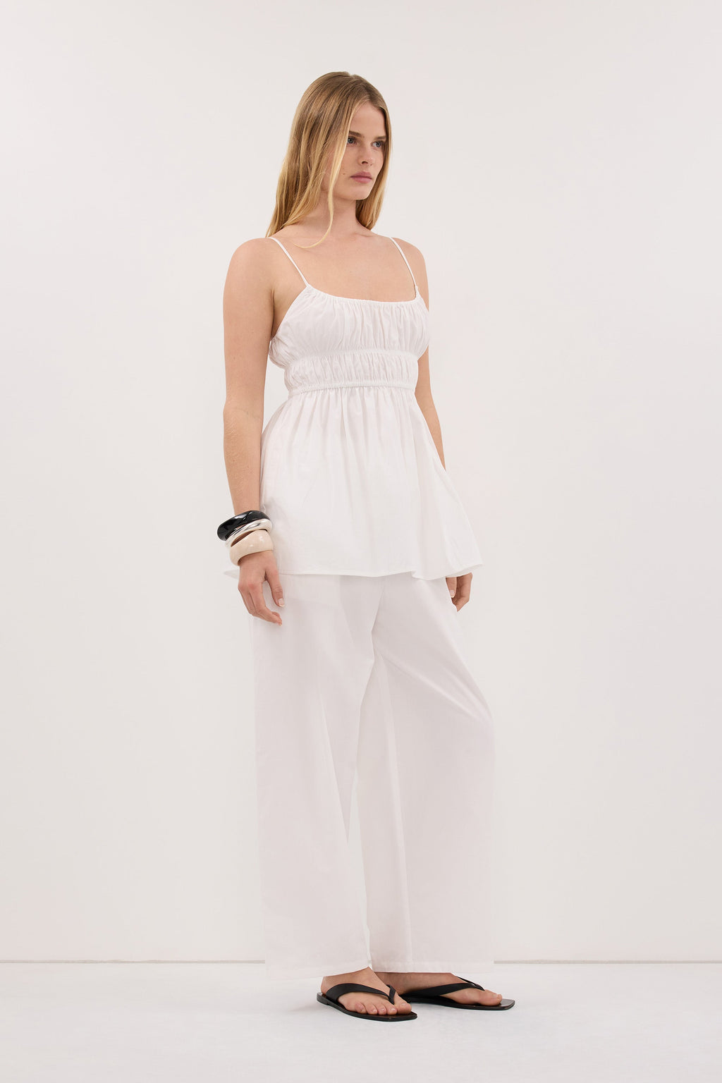 ZAHARA WHITE COTTON PANT