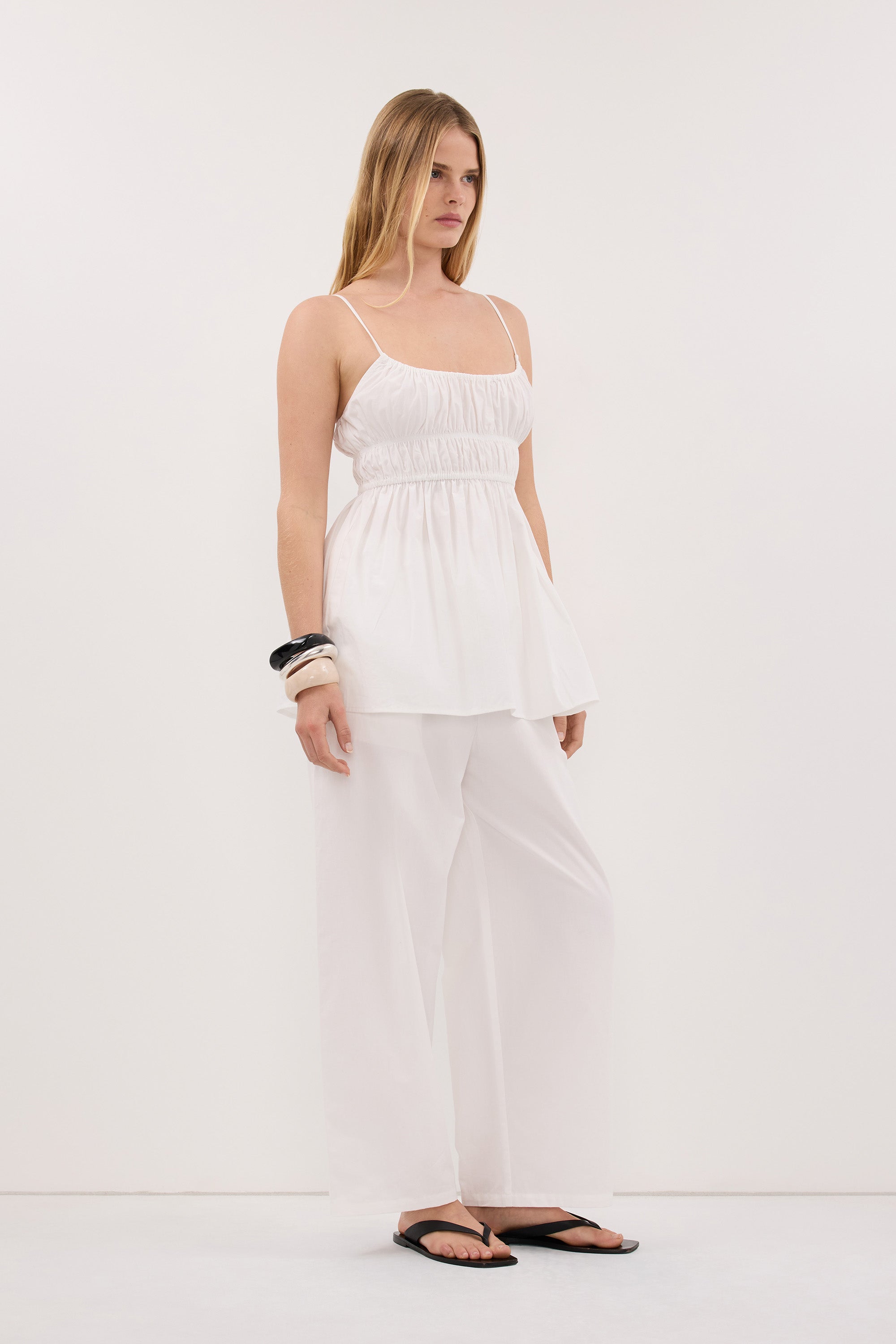 ZAHARA WHITE COTTON PANT