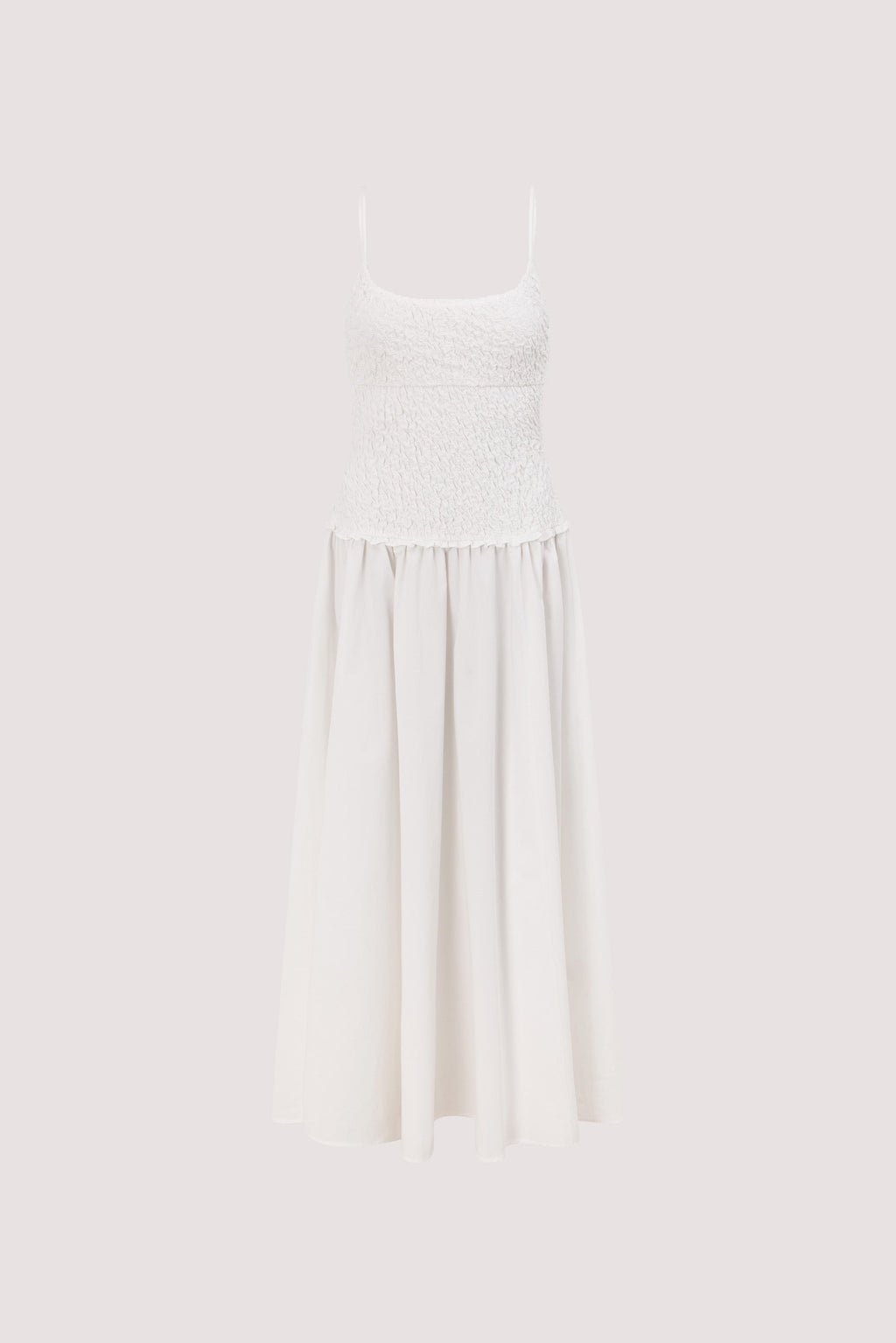 IZAIAH WHITE COTTON MIDI DRESS