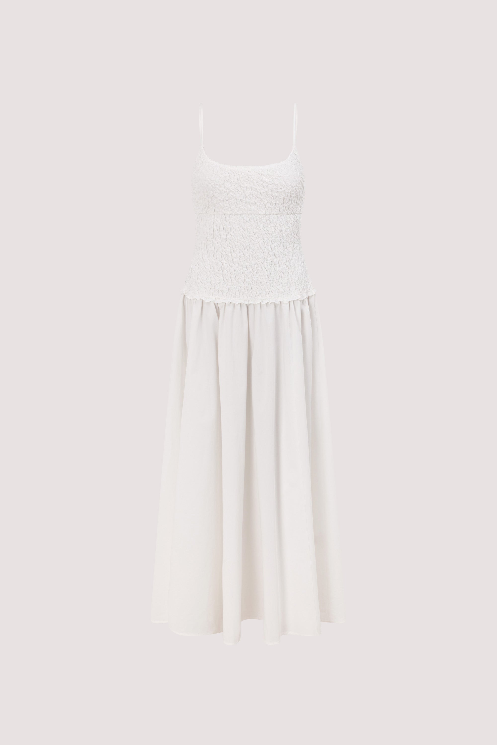 IZAIAH WHITE COTTON MIDI DRESS