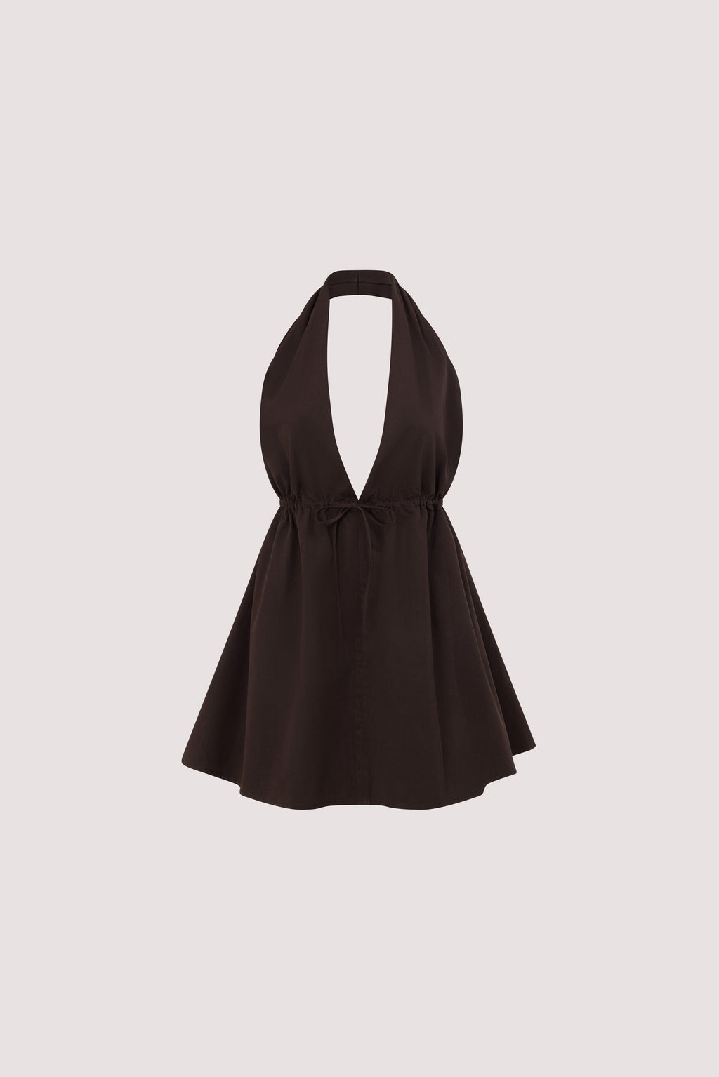 TAMMY BURNT CHOC COTTON MINI DRESS