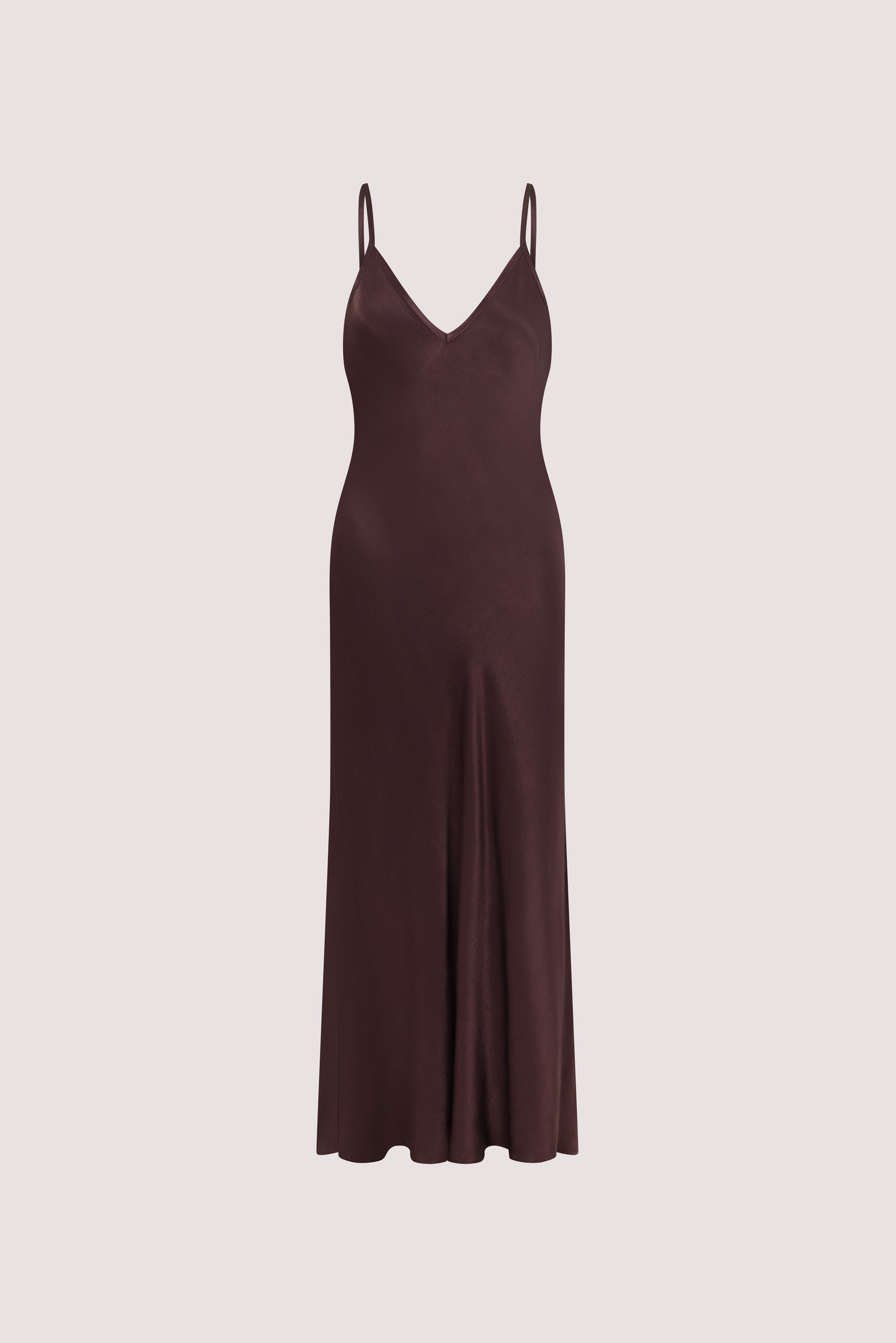 JOEY PLUM CHOC SATIN MAXI DRESS