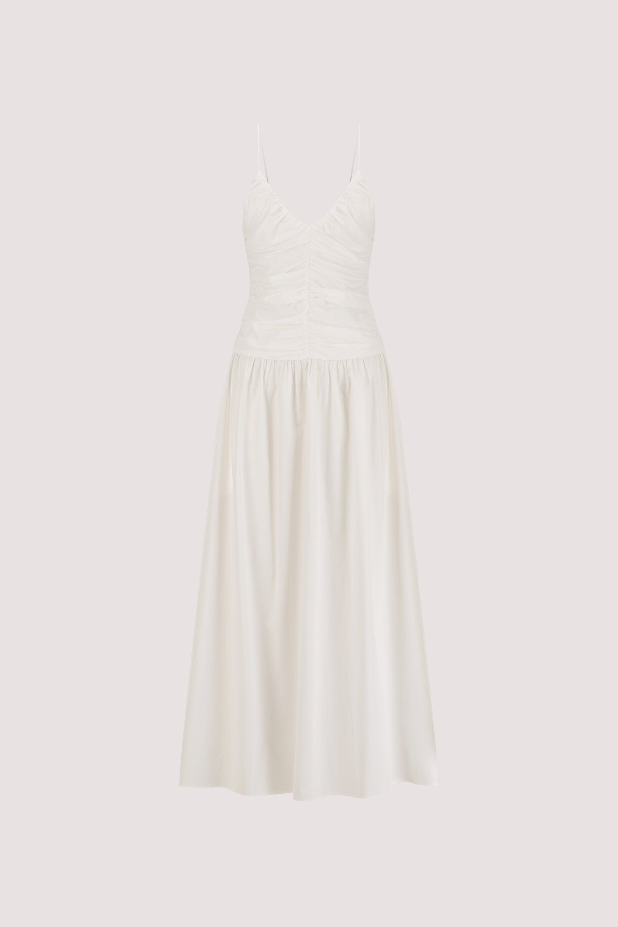 ALEXIA WHITE COTTON MIDI DRESS