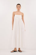 CASEY IVORY CRINKLE RAMIE MIDI DRESS