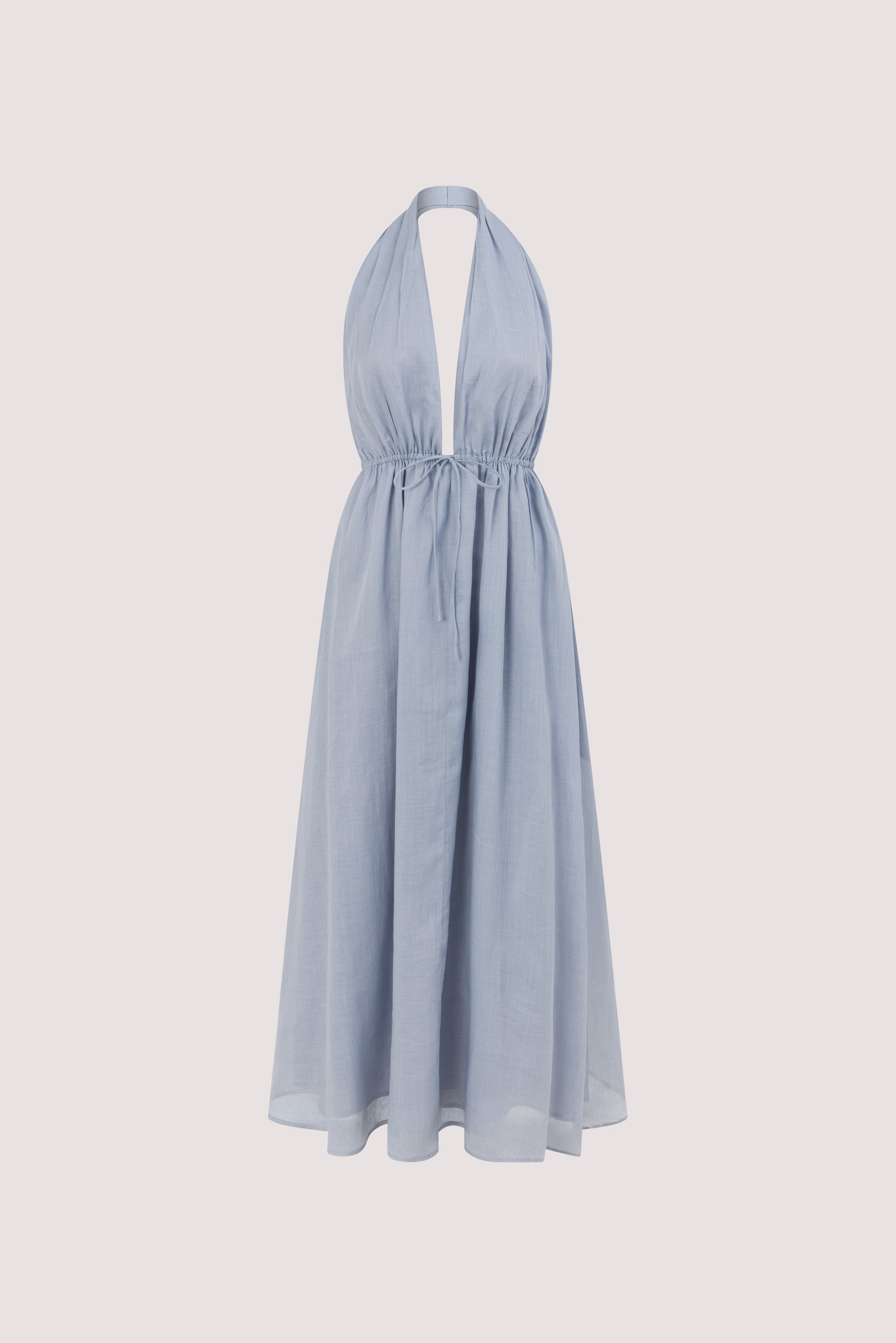 SAMMI DUSTY BLUE RAMIE MIDI DRESS