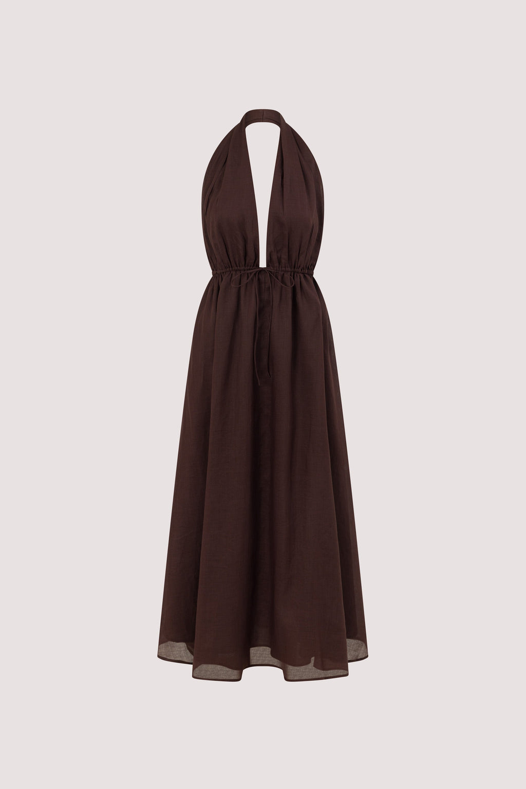 SAMMI BURNT CHOC RAMIE MIDI DRESS