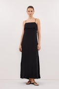 IDA BLACK CUPRO MIDI DRESS
